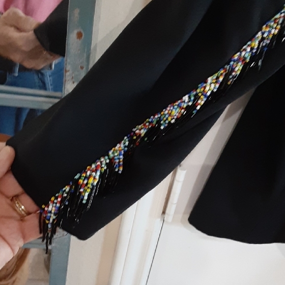 Vintage Fringe Sum-es Los Angeles Unique Jacket Coat Western Fringe Cowboy Large - Picture 7 of 8